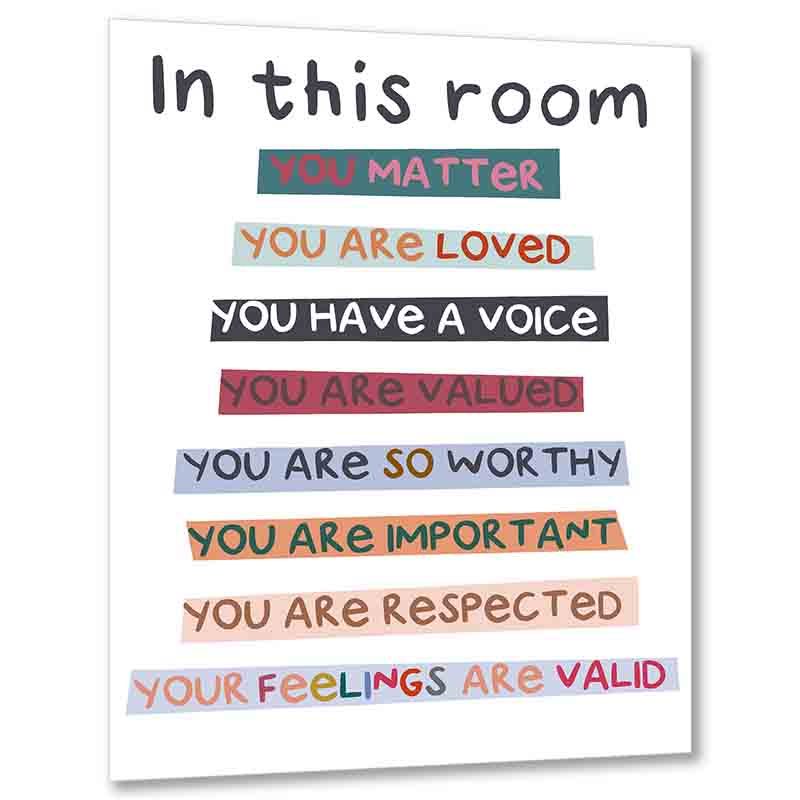 1pc In This Room Diversity Rainbow Poster Classroom Decor