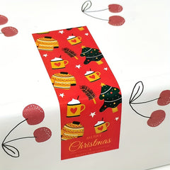 100 Roll Christmas Stickers Square Pattern Gift Packaging Sealing & Decoration