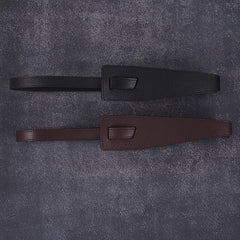 Lychee Pattern Faux Leather Belt Dress Belt Knot Belts Wide Waist Belt