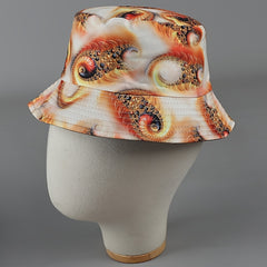Orange Chain Reversible Bucket Hat Vintage Lightweight Fisherman Cap