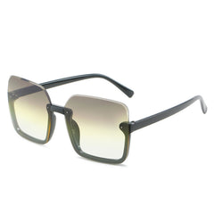 Oversized Semi Rimless Sunglasses UV400