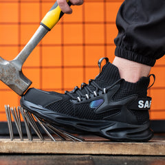 Men's Steel Toe Work Safety Shoes Puncture Proof Anti skid Work Sneakers