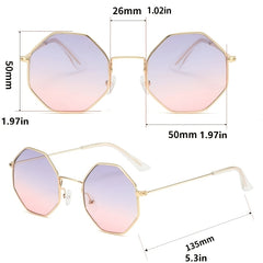 Small Metal Frame Geometric Square Sunglasses