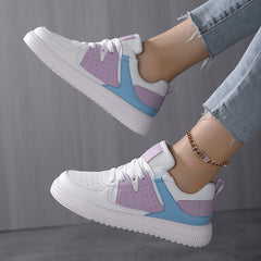 Women's Lightweight Faux Leather Skate Shoes for Outdoor Sports