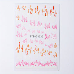 3D Holographic Flame Nail Art Stickers for DIY Nail Decoration