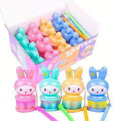 Cartoon Rabbit Glow Rainbow Ring Handheld Lantern Toy