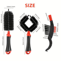 3pcs Bike Chain Cleaning Brush Bike Maintenance Accessory