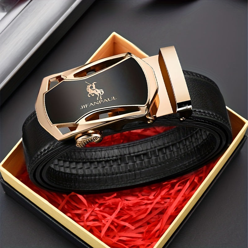 Men's Business Buckle PU Leather Belt Father's Birthday Boyfriends