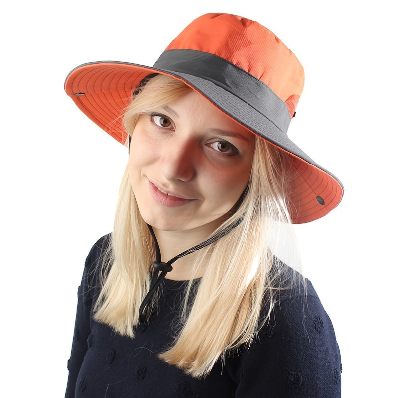 UV Protection Sun Hat with Wide Brim and Ponytail Hole