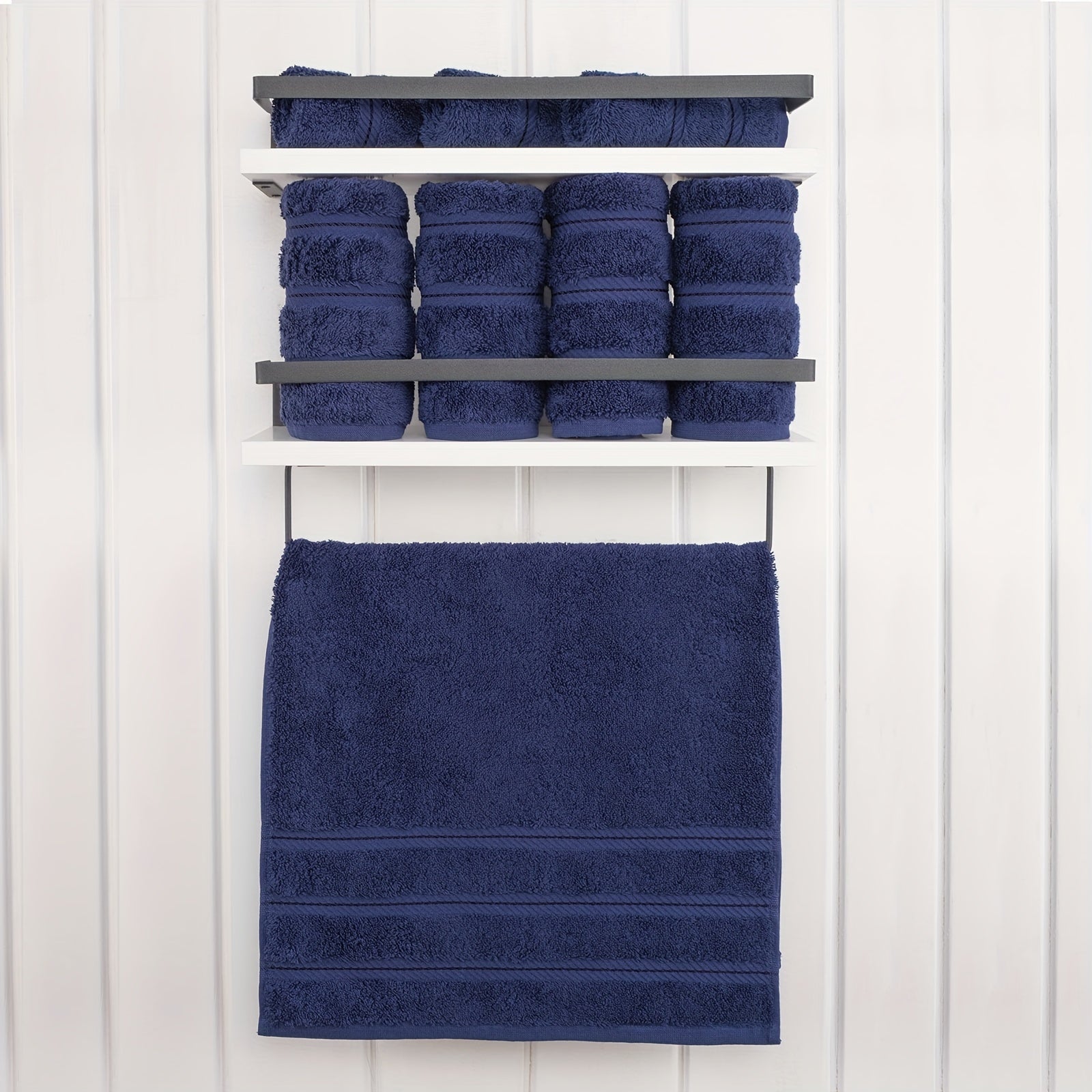 4pcs Hand Towels Set Soft Cotton for Bathroom Navy Quick Drying Absorbent