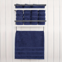 4pcs Hand Towels Set Soft Cotton for Bathroom Navy Quick Drying Absorbent