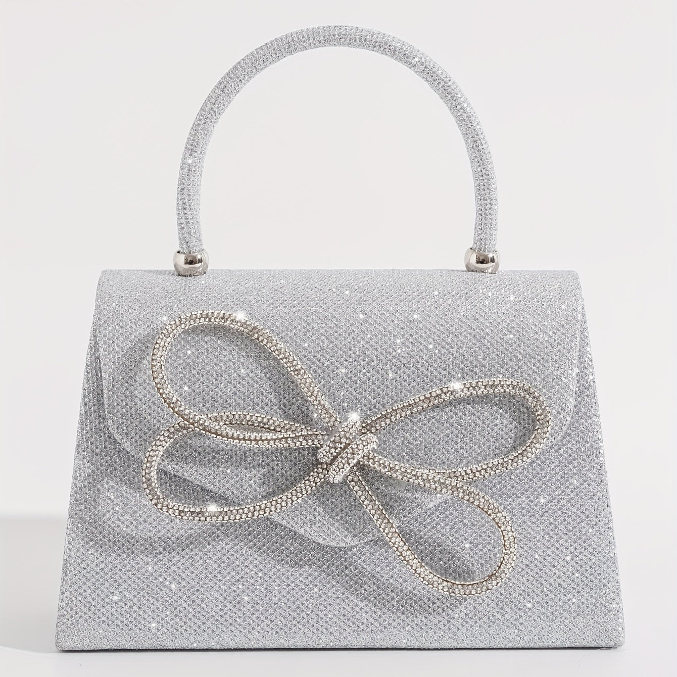 Glitter Bow Rhinestone Evening Bag Clutch Purse Chain Shoulder Wedding Party