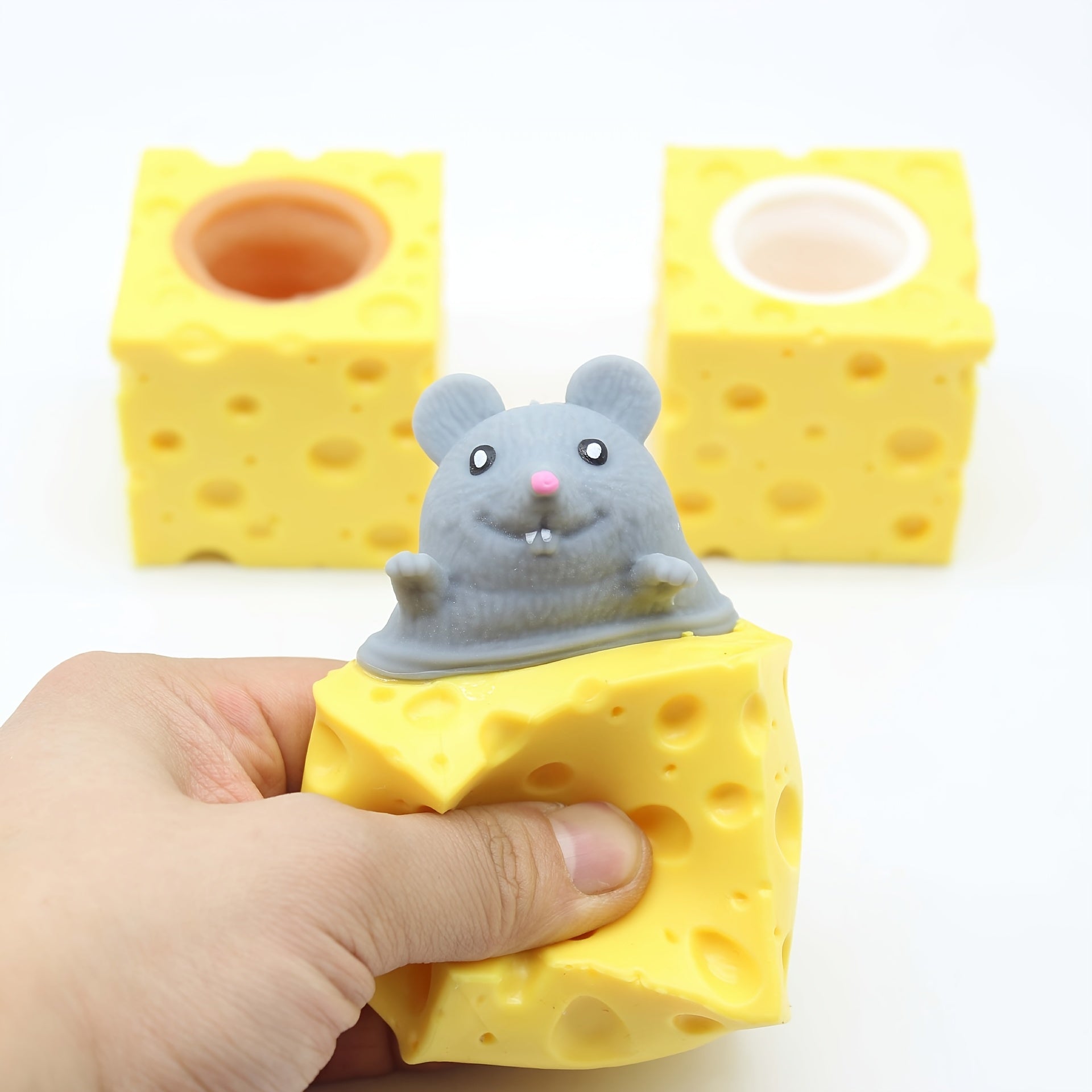 Cheese Mouse Cup Squeeze Toys for Kids