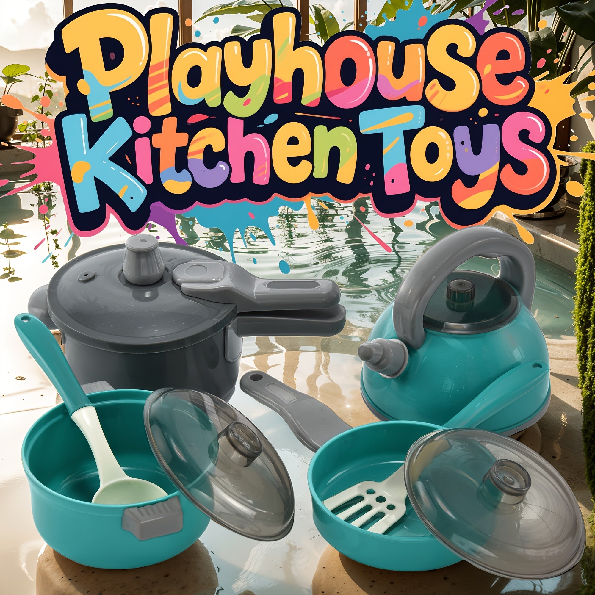 Pretend Play Kitchen Utensils Toy Set - Interactive Cooking Playset for Kids