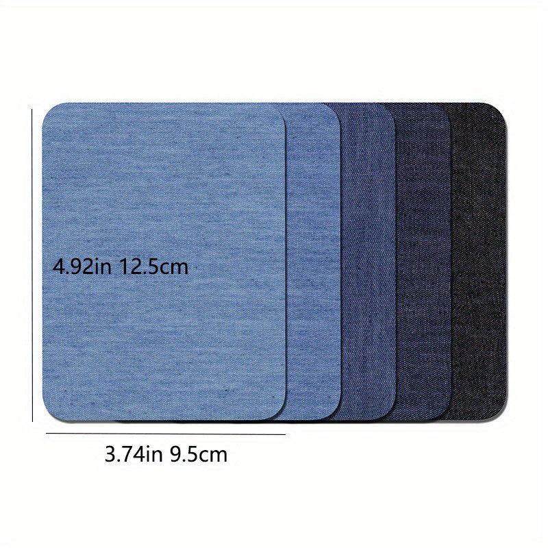 5pcs Denim Patch Fabric Patches for Repairing Holes & Decorating Clothing