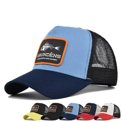 Breathable Fish Bone Embroidered Trucker Cap