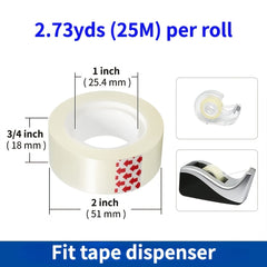 Desktop Tape Dispenser Non Skid Base & Weighted w/ 1 Roll Tape