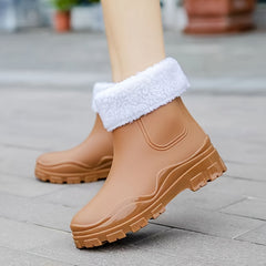 Women's Elastic Ankle Booties Mid Heel Chelsea Boots