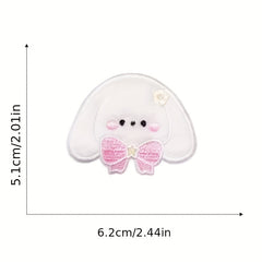 Plush Rabbit Embroidery Stickers for Phone Case Decor