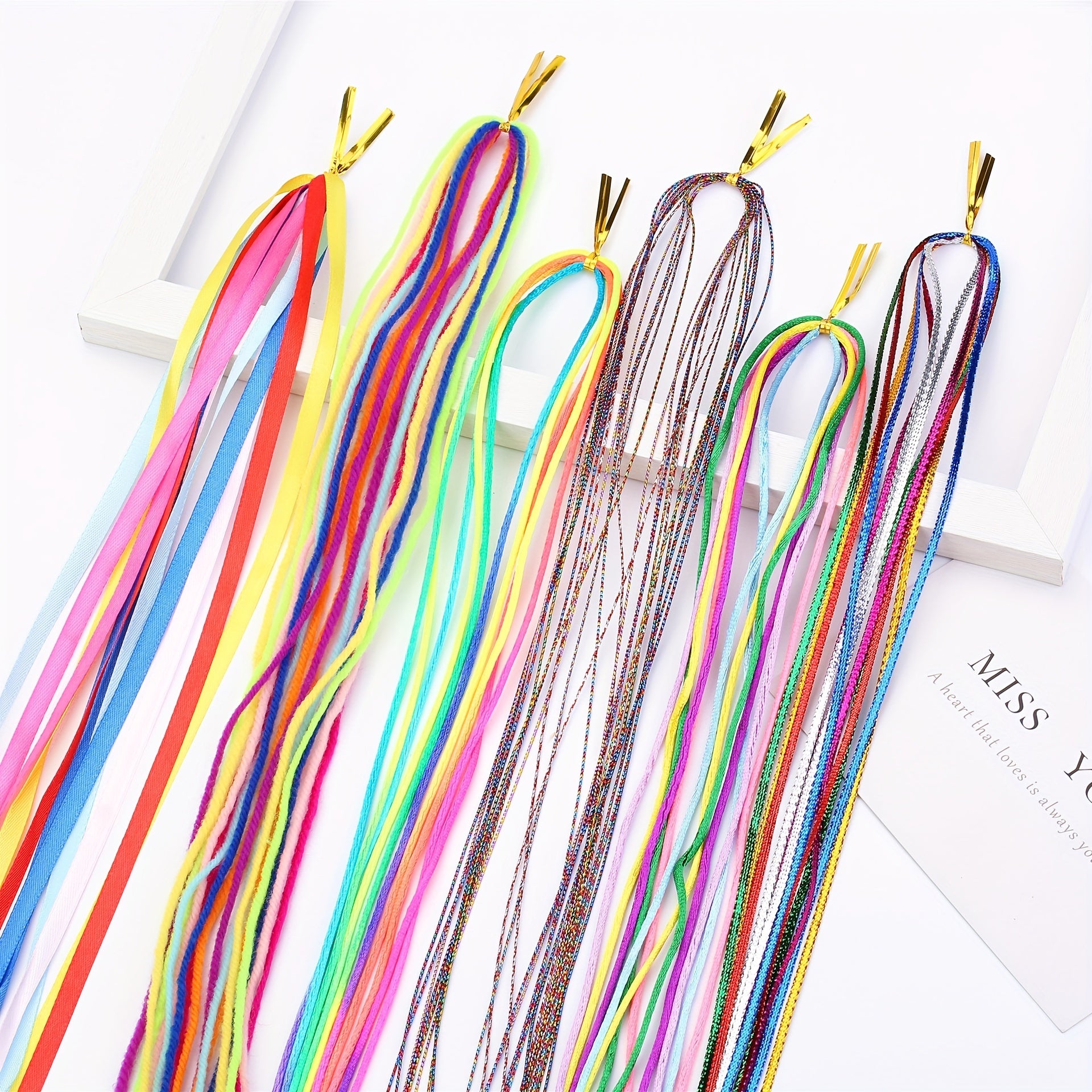 Y2K Rainbow String Hair Rope Gradient Hair Braiding Strings