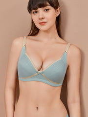 Front Buckle Wireless Push Up Bra Comfy & Breathable Women's Lingerie