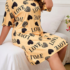  Heart & Letter Print Nightshirt