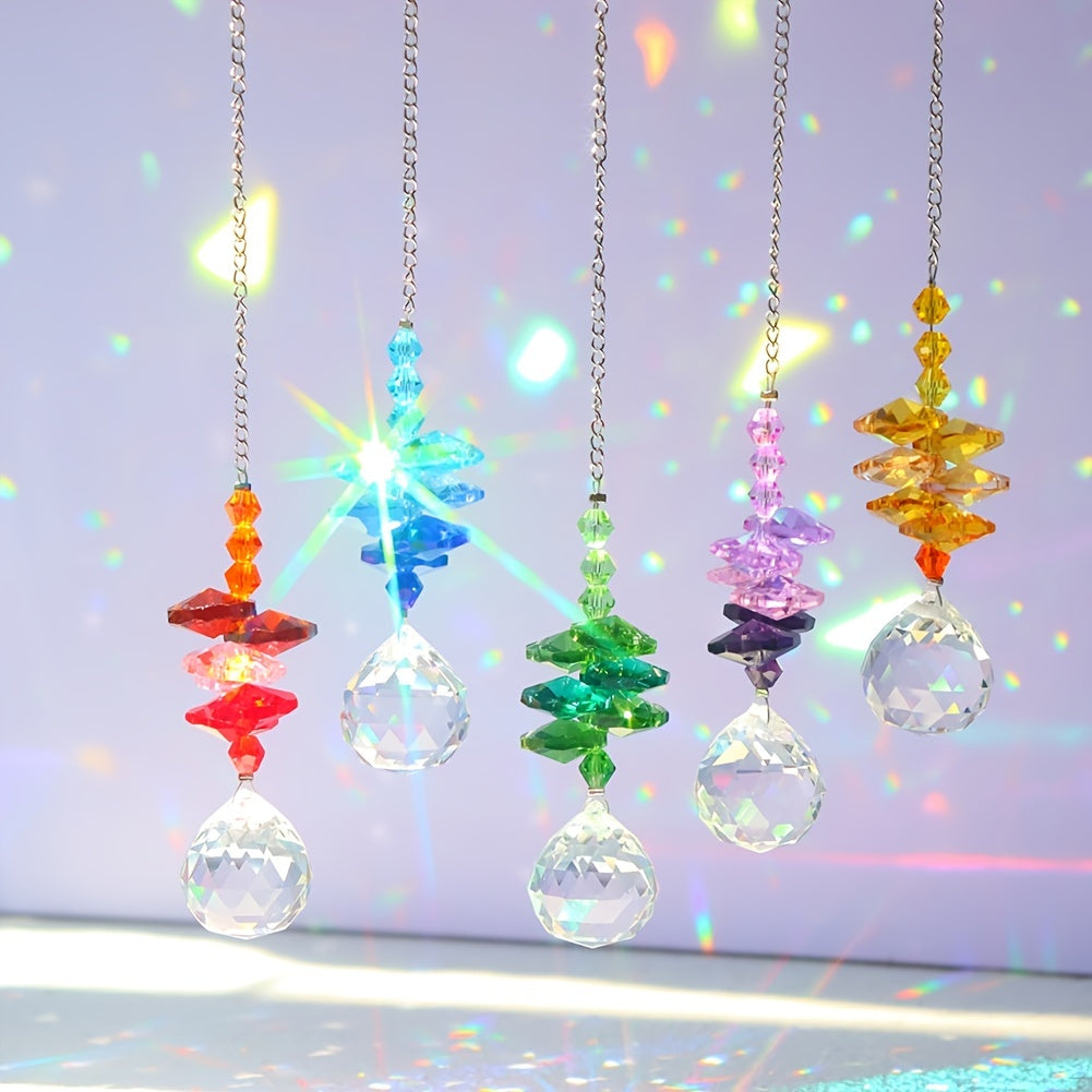 Crystal Wind Chime Light Catching Pendant Home Hanging Decorative Ornament