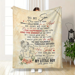 To My Son Envelope Printed Throw Blanket for Home, Outdoor, Travel
