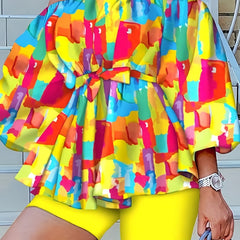 Off Shoulder Top & Shorts Set