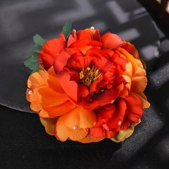 Peony Flower Hair Clips Fabric Assorted Flower Hair Accessories For Women