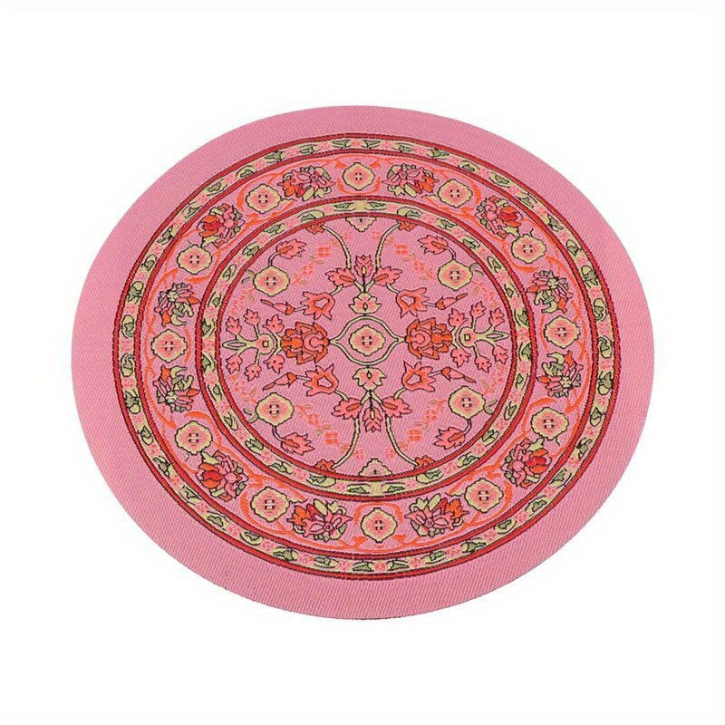 1:12 Scale Floral Round Rug for Dollhouse Decor