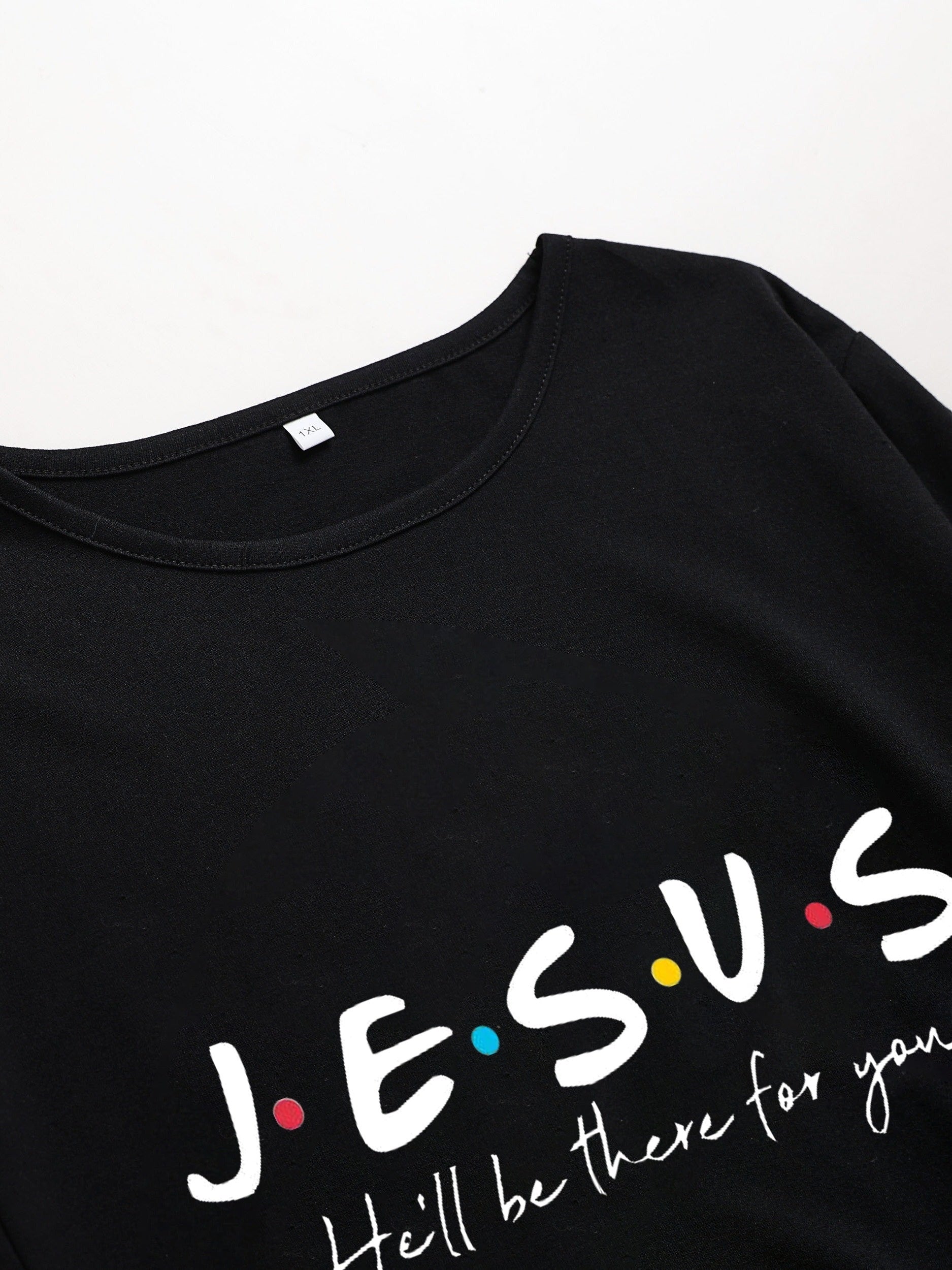  Slogan Print Long Sleeve Baggy Dress