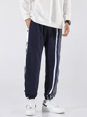 Striped Men's Casual Trousers for Autumn/Winter