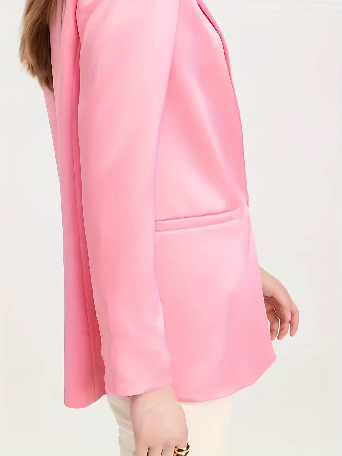  Solid Long Sleeve Lapel Casual Blazer