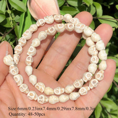 Skull Shape Howlite Turquoise Stone Loose Beads for DIY Jewelry Making