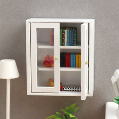1:12 Scale Wall Mounted Cabinet with Glass Doors - Dollhouse Kit
