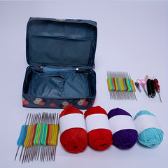 Flowers Printing Storage Bag Crochet Full Set Of Weaving Tools Accessories