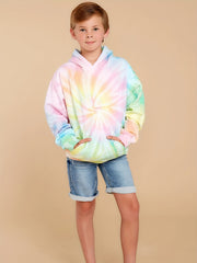 Tie Dye Print Boys Hooded Sweatshirt for Spring Fall
