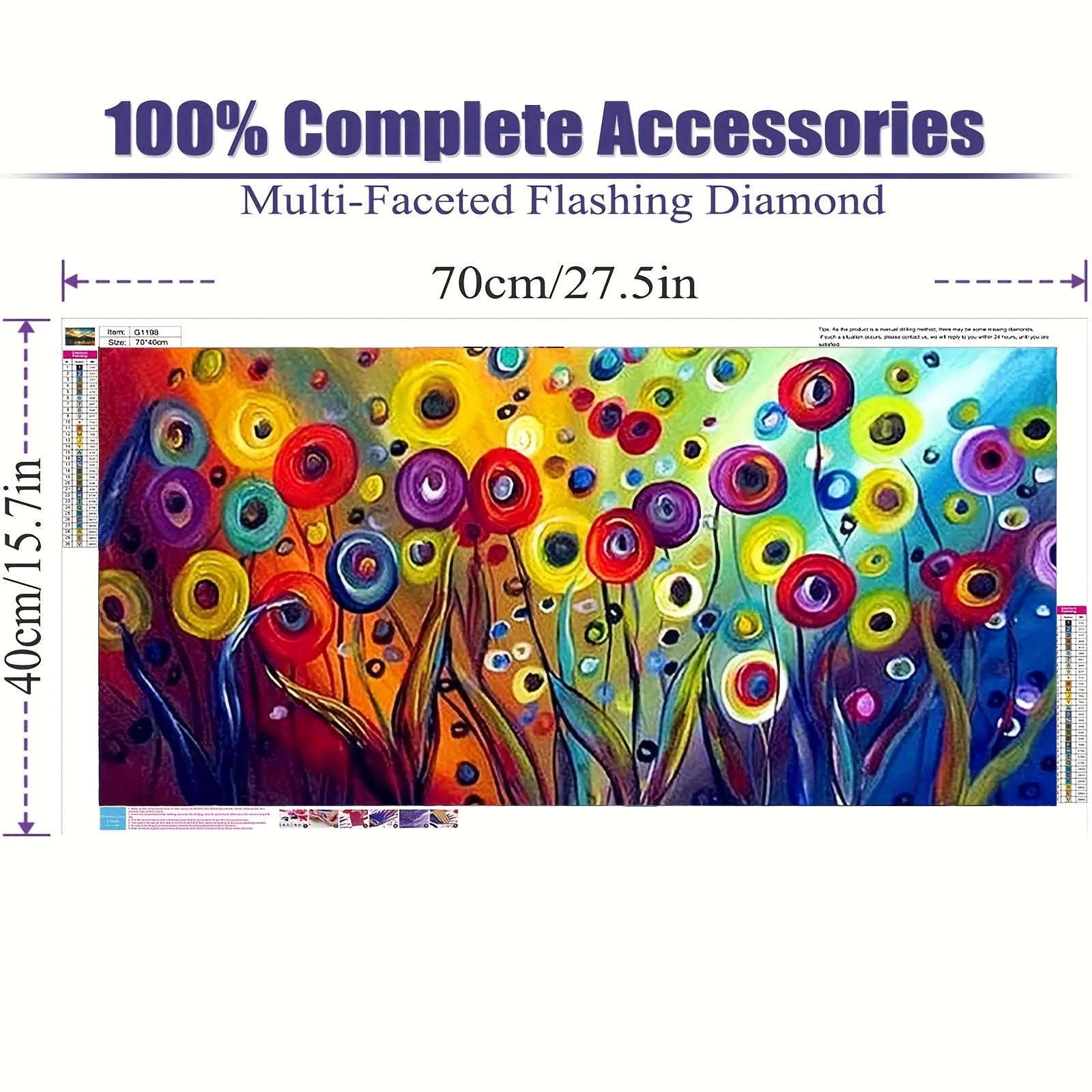 Large 5D Diamond Art Painting Kit - Flower and Tree Design