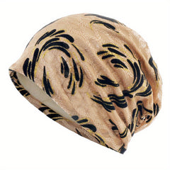 Lace Embroidery Beanie Vintage Elastic Turban Casual Head Wrap Soft Bonnet