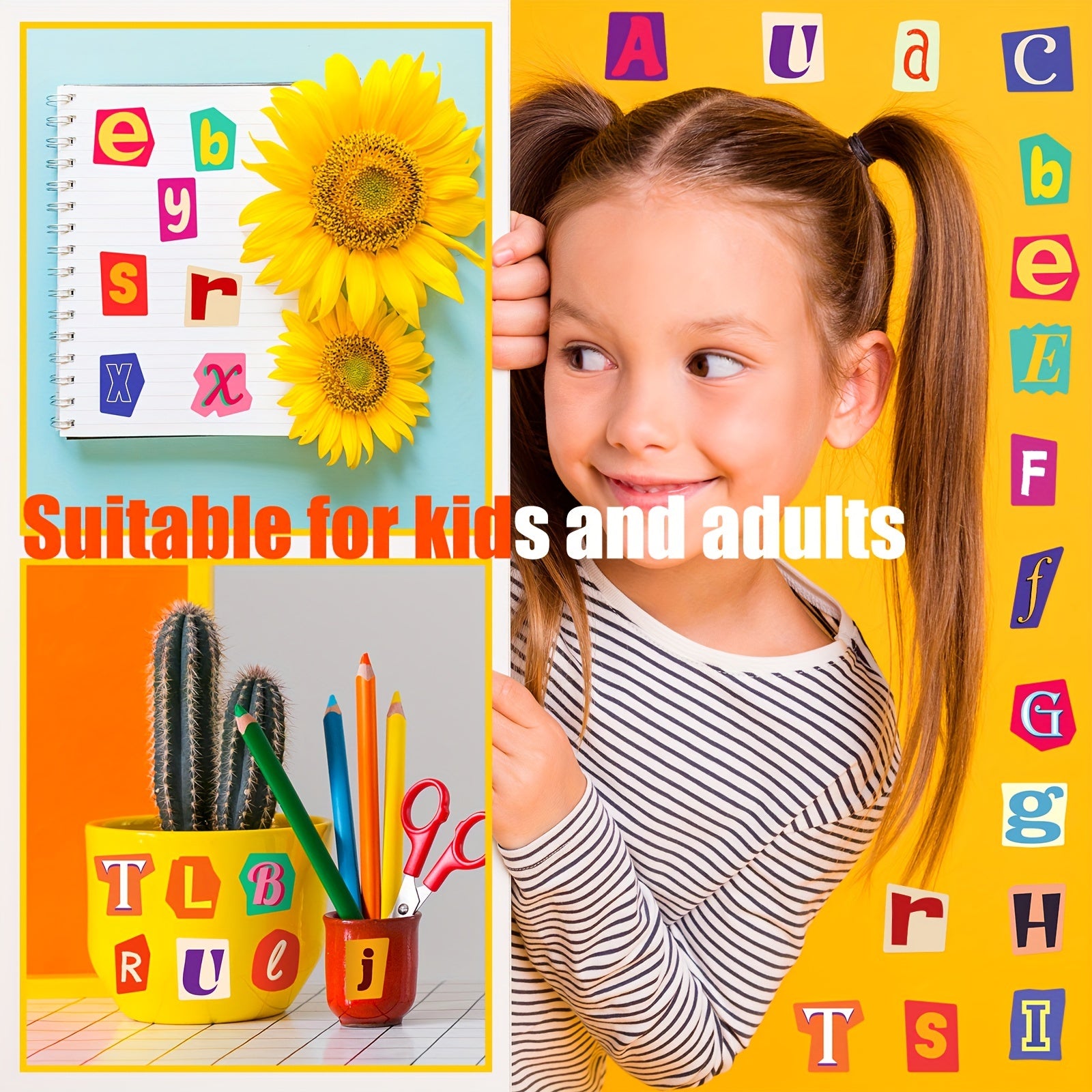 100pcs Educational Doodle Letter Number Stickers