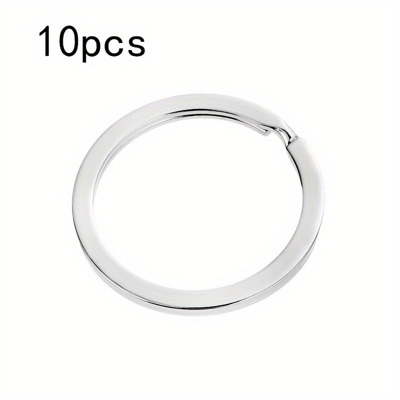 10pcs Round Key Chain Keyring Metal Key Ring Key Organizer