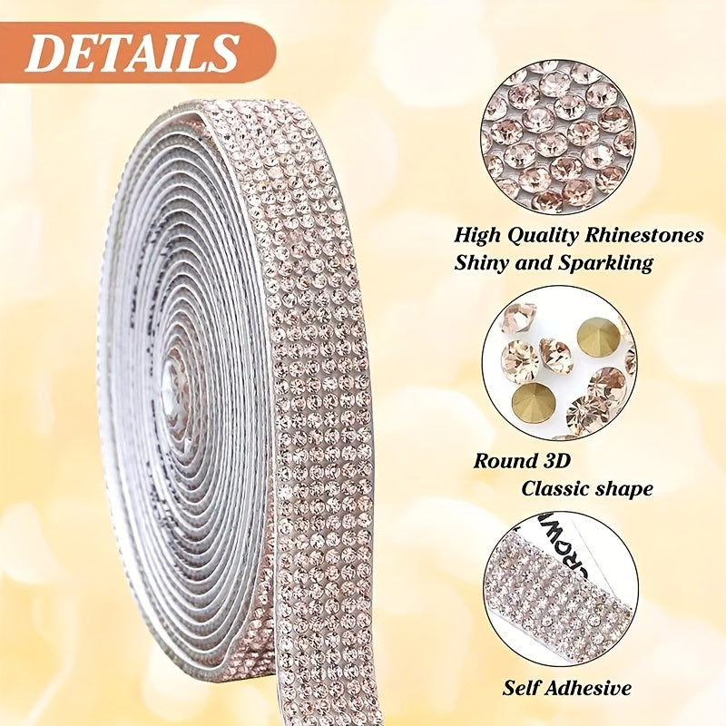 Crystal Rhinestone Strips Self Adhesive Ribbon Bling Sticker