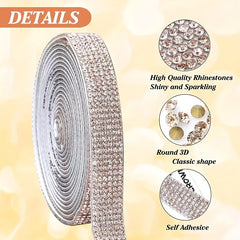 Crystal Rhinestone Strips Self Adhesive Ribbon Bling Sticker