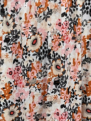 Floral Print Short Sleeve Plus Size Casual Dress with Pockets