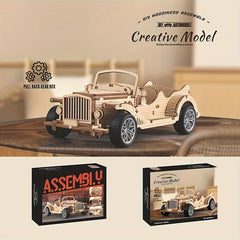 3D Vintage Classic Truck Wooden Puzzle Set DIY Kit