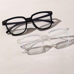 2pcs Clear Lens Cat Eye Glasses Rivet Decor