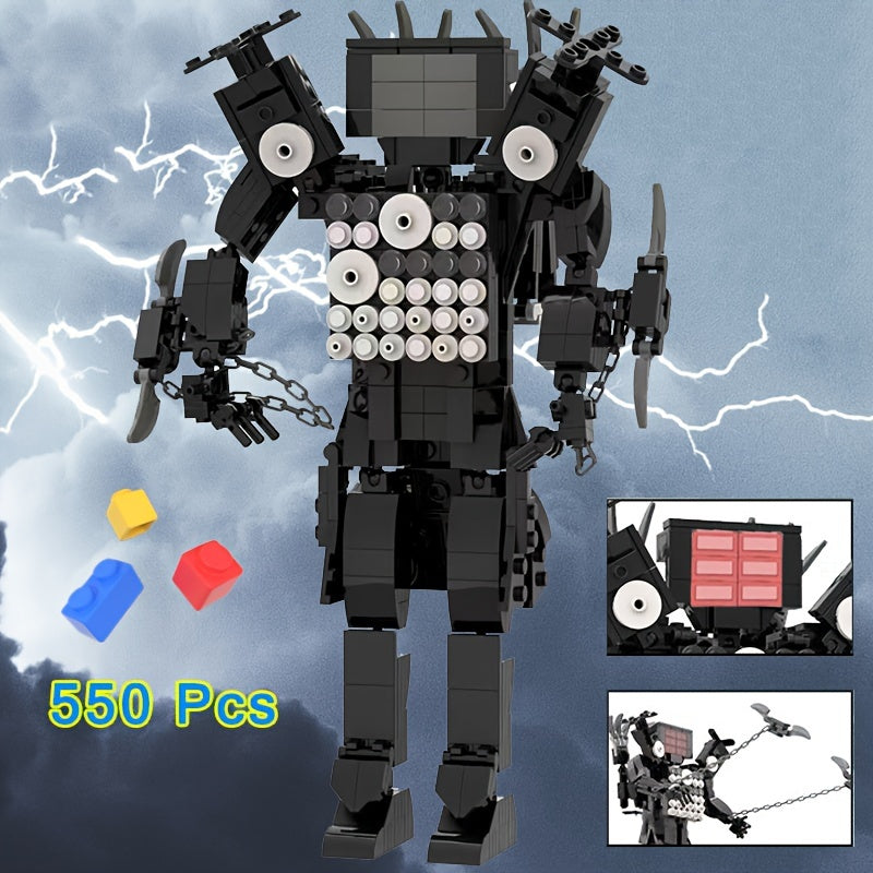 Toilet TV Man Building Blocks Fun Gift