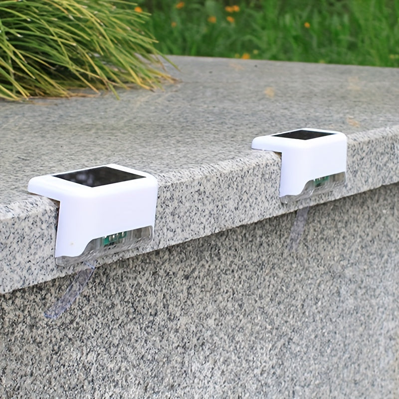 4pcs Solar Fence Wall Light Outdoor Garden Waterproof Wall Railing Corridor