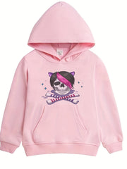 Skull & Bones Pattern Smart Hoodie Girls Halloween Party Top Pullovers